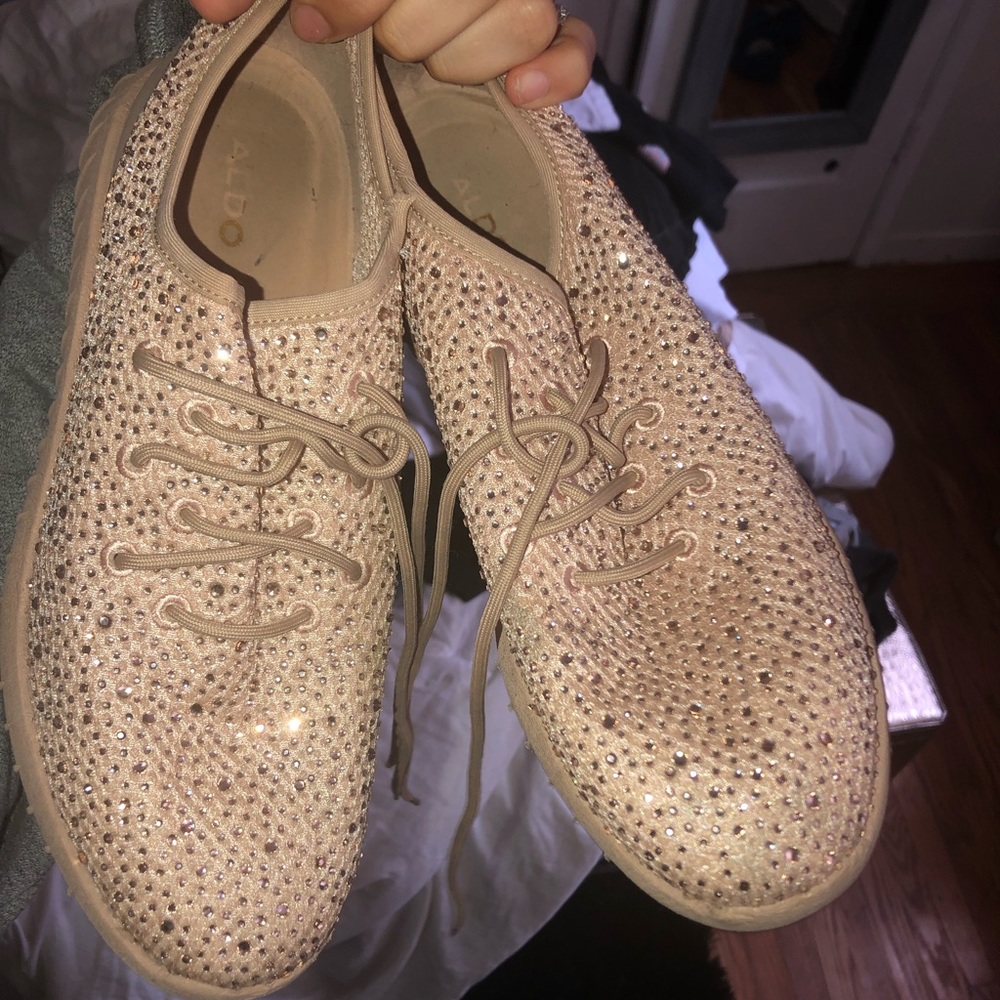 Aldo pale pink sparkly sneaker